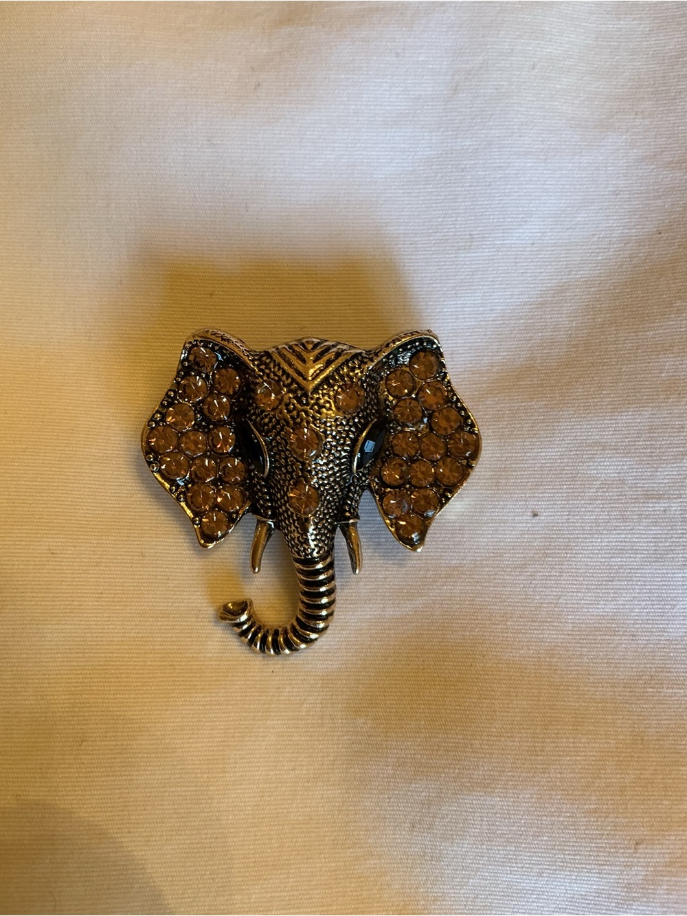 Embellished Elephant Head Brooch